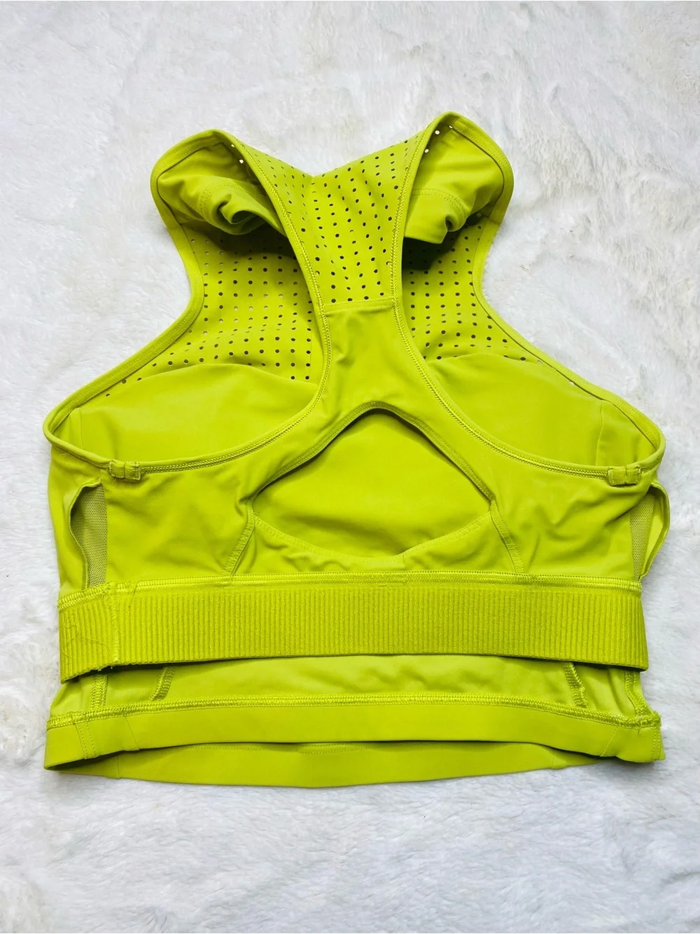Lululemon Unleash Strength Bra Yellow Serpentine High Neck Zip Size 4